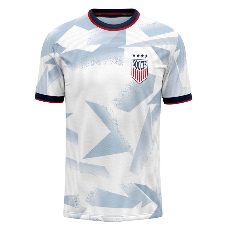 Picture of 2023-24 USA Soccer Jersey - Lightweight Sublimated Design, Interlock Play Fresh Tech, Comfortable Unisex Fit