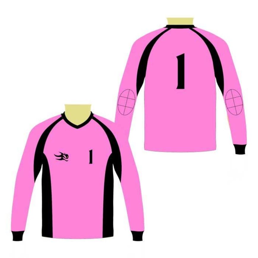 Picture of Goalie Jersey with Padded Elbows, Lightweight Fabric, US Standard Size & Full Sleeves Unisex Soccer Shirt