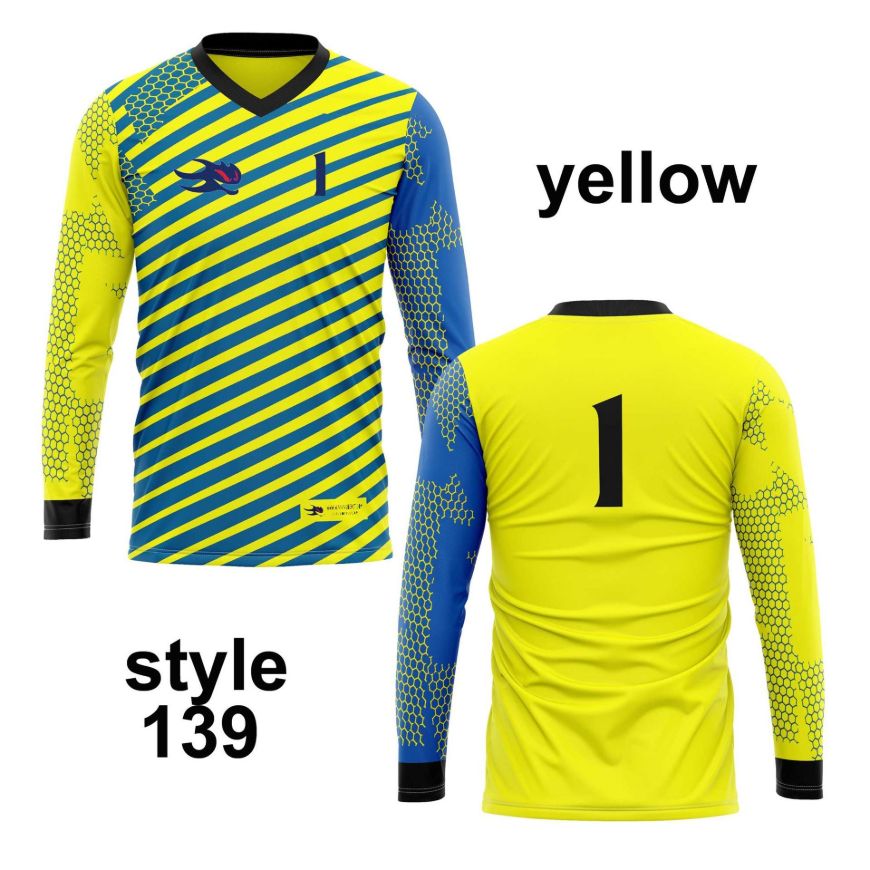 Picture of Goal Keeper Jersey with Padded Elbows, Lightweight Fabric, Sublimated Design and Full Sleeves. Unisex Soccer Shirt.